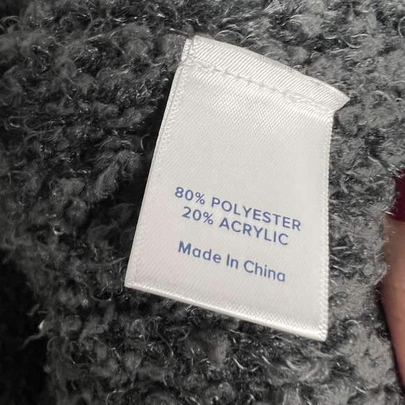 Evereve Sweater Womens Small Gray Open Front Cardigan Longline Boucle Pockets - Picture 5 of 13